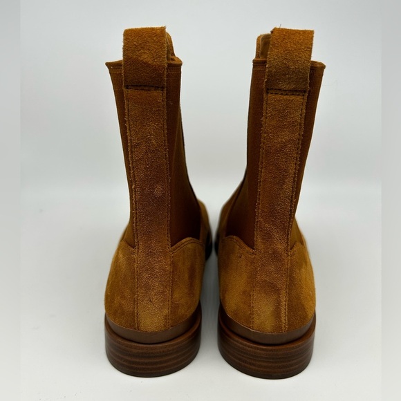 New Vince Cecyl Tan Suede Flat Leather Boots Bootie Size 8.5 - Picture 4 of 13